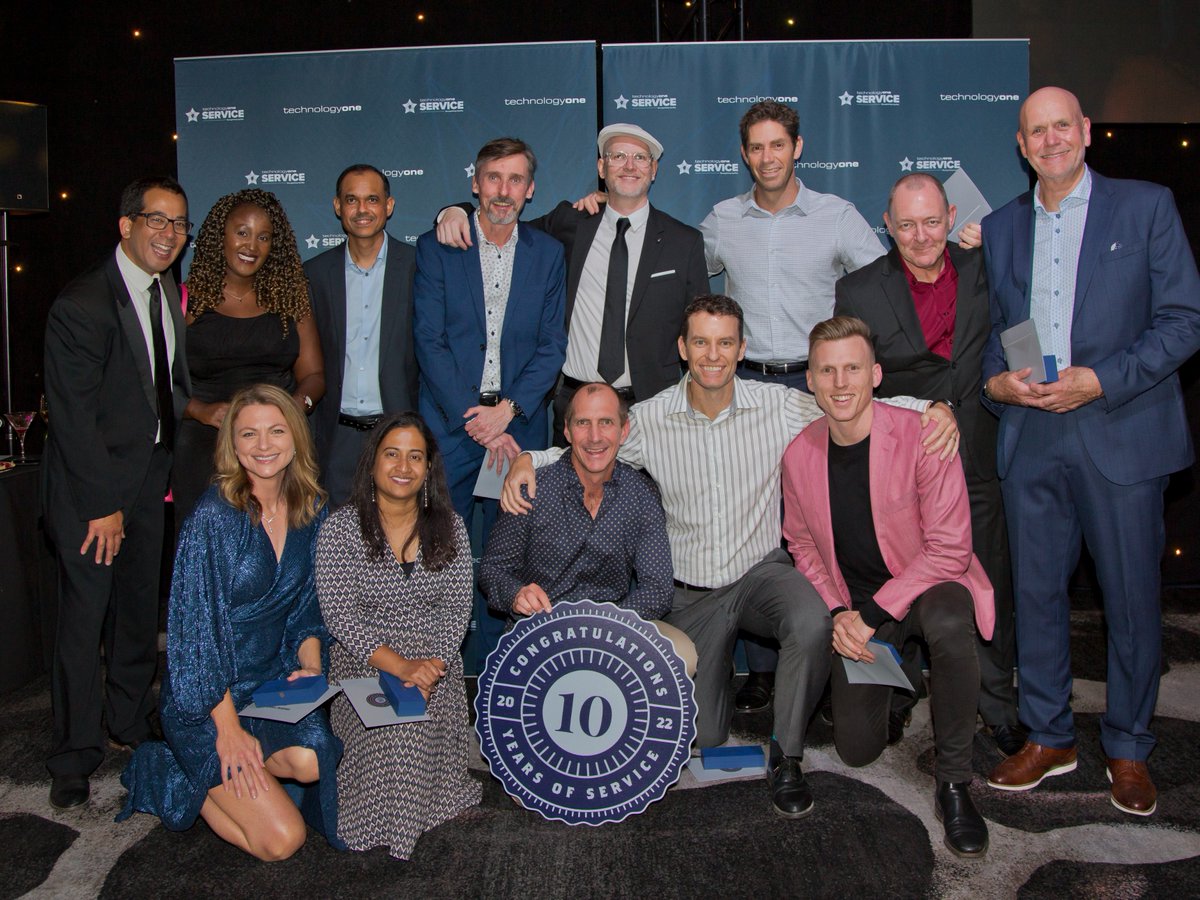 TechnologyOne's tweet photo. Congratulations to all TechnologyOne's Service Recognition Award recipients! ⭐
Across each of our regions, we celebrated our team members who reached a milestone with the company - 5, 10, 15, 20, 25, 30 or even 35 years of service.
#LifeatTechOne #SRA2022 https://t.co/XnQPyKfxv6