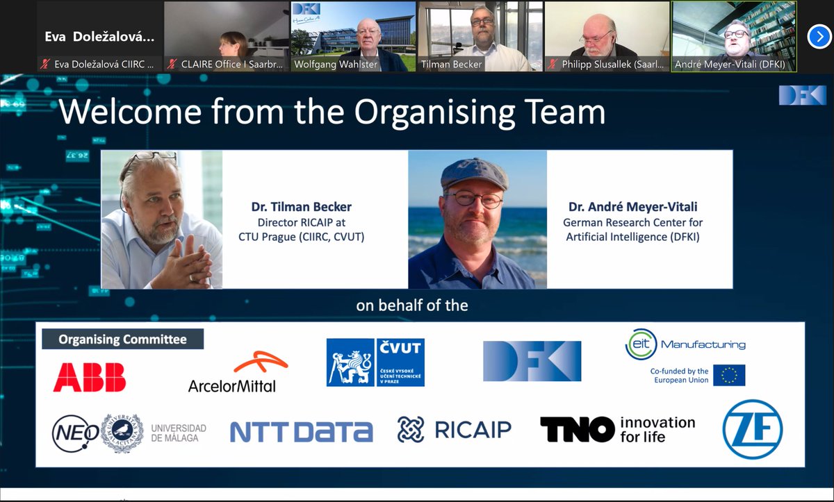 RICAIP_EU's tweet photo. Next Theme Development Workshop - #TDW - organised by #ICT48, #VISION, @vision_claire with a great help of @DFKI and @tilmanbecker,#RICAIP director, among the moderators, just started. What a great honour to have the opportunity to discuss the #AI for future #manufacturing! https://t.co/MbuaRi5QOd