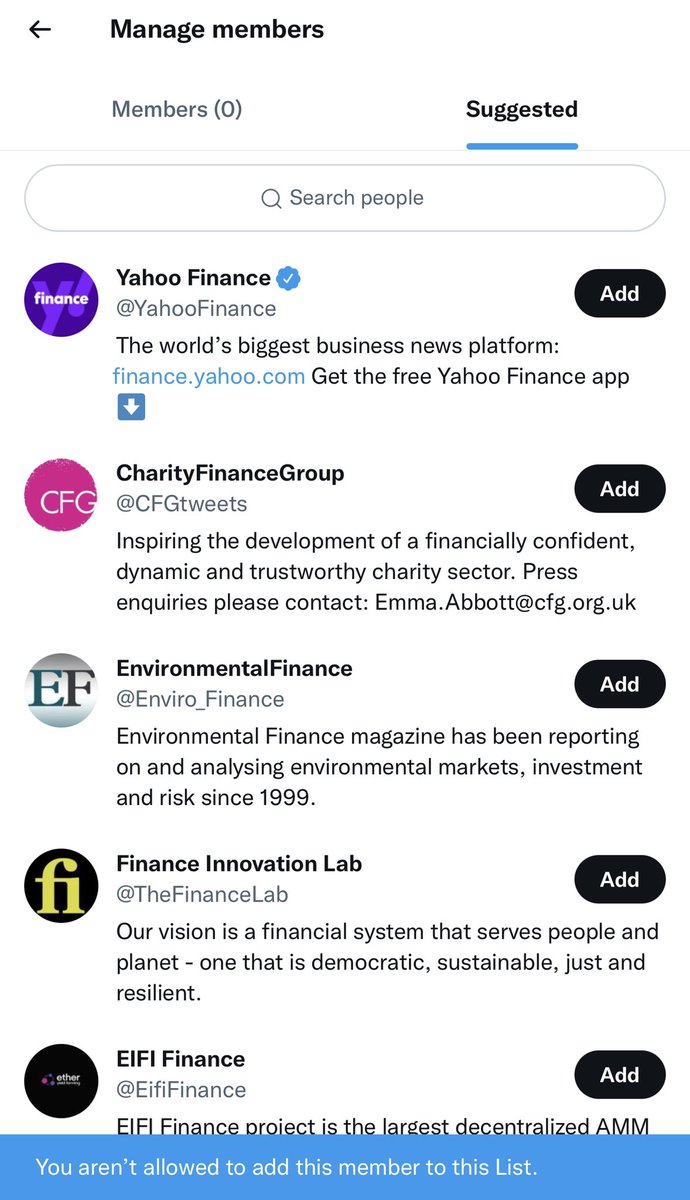 DempseyParr's tweet photo. @TwitterSupport I am having an issue trying to add members to lists I have created. Each time I attempt to add an account to one of my lists I get an error message “You aren’t allowed to add this member to this list” or “Oops, something went wrong. Can you advise? Thanks https://t.co/xpl0wZVjPg