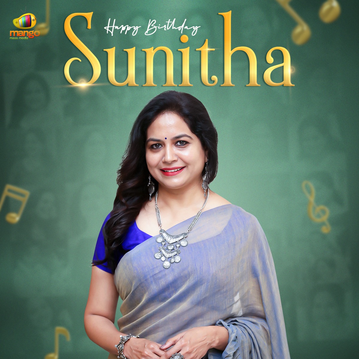 MangoMassMedia's tweet photo. Here is the wishing gorgeous &amp; super talented singer @OfficialSunitha. A Very Happy Birthday.

#MangoMassMedia #MassMedia #HBD #HappyBirthdaySunitha #MMM #SingerSunitha https://t.co/cpq6sIgMQy