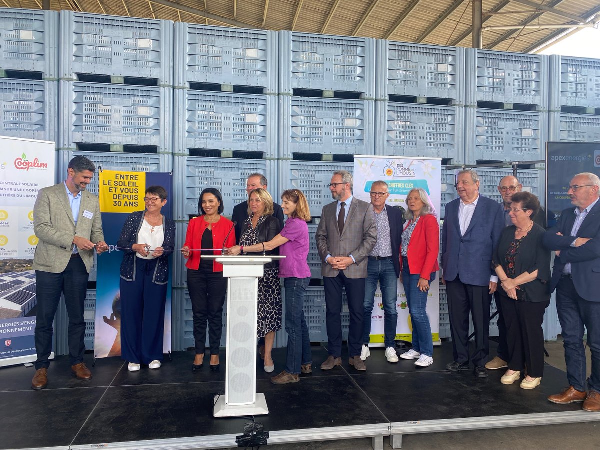 Apex_Energies's tweet photo. Retour en images sur l’inauguration de la plus grande centrale photovoltaïque en autoconsommation de France sur la Coopérative Fruitière du Limousin📸

Présentation du projet solaire et de l'activité de la coopérative. Ce fut l'occasion pour de nombreux élus de prendre la parole. https://t.co/zkD4dGIBX3