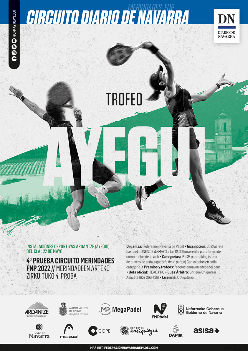 FNPadel's tweet photo. 📢📢¡DISPONIBLES CUADROS Y HORARIOS⏰ TROFEO AYUNTAMIENTO DE AYEGUI – 4ª PRUEBA CIRCUITO @DiariodeNavarra MERINDADES FNP 2022! 

➕Consúltalos pinchando AQUÍ👉 https://t.co/Xmgi7cqEoK

¡MUCHA SUERTE a todos las parejas inscritas! 🙌
#CM4AYTOAYEGUI #padel #navarra #Merindades #FNP https://t.co/iRf9qSpj7J