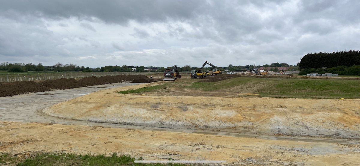 LakelandE's tweet photo. Attenuation lagoon progressing well with @Fineturf @adibutt28 @SMT_GB @engcon_uk https://t.co/u9mKjGUYbY