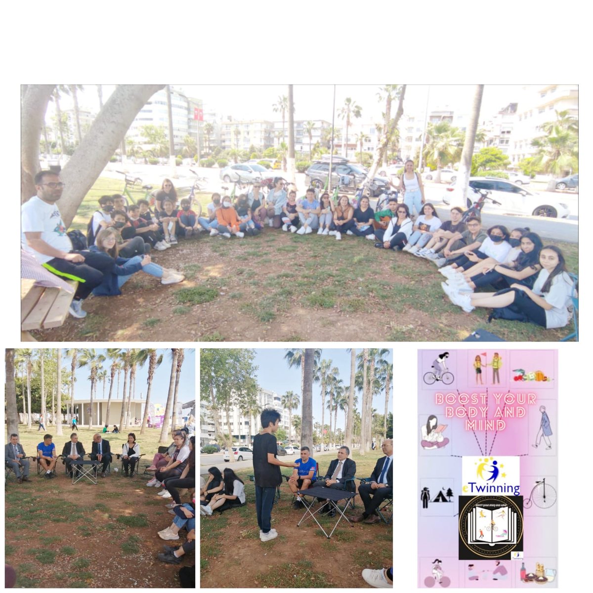 SalimLisesi's tweet photo. Öğretmenimiz Sabiha ÇETİNKAYA TUFAN'ın yürüttüğü ''Boost Your Body and Mind'' projesi kapsamında  bisiklet sürme ve piknik etkinliğine Toroslar Kaymakamı İbrahim ÇENET ve İlçe Milli Eğt. Müd. Nazmi KENDİGELEN katıldılar, öğrencilerle sohbet ettiler ve proje hakkında bilgi aldılar https://t.co/Yl3e0J2Sbx