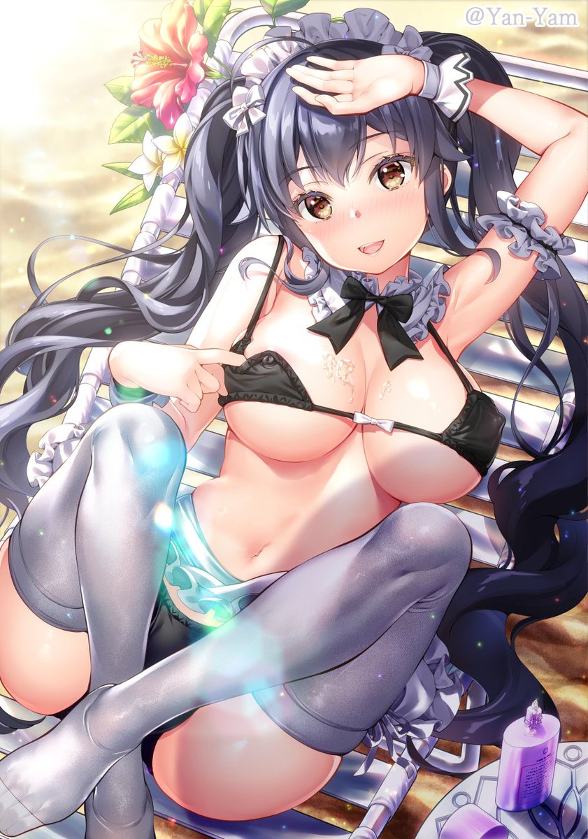 「ご主人様～日焼け止め塗ってくれる?」
#メイドの日 