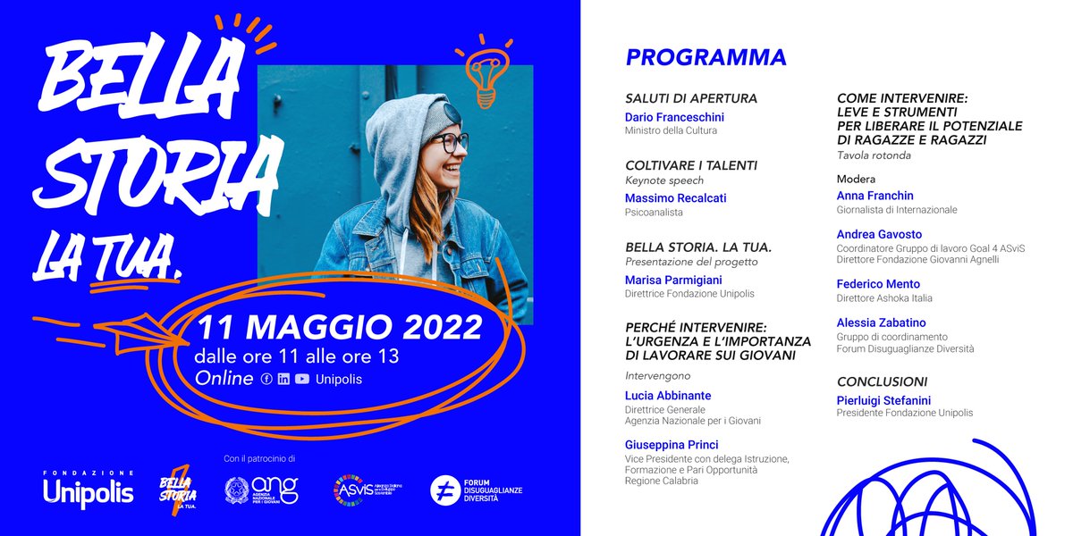 fondunipolis's tweet photo. Registrati alla presentazione di #Bellastoria, il progetto per favorire la crescita formativa, culturale e personale dei giovani della Calabria e della Campania. Scoprine i dettagli, i partner e la bella storia che scriveremo.

Partecipa > https://t.co/4KCzrFff0D https://t.co/tZC7K92sVS