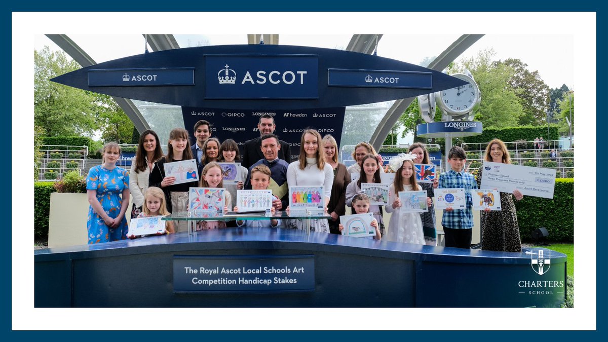ChartersSchool's tweet photo. Thank you to @Ascot Race Course for organising the Local Schools Art Competition. We were incredibly proud that our students won 3 of the age categories and are over-the-moon to receive a £1,000 cheque for each win! We will let you know how we spend the £3k in due course.
#Thanks https://t.co/5Yo5mxxEut