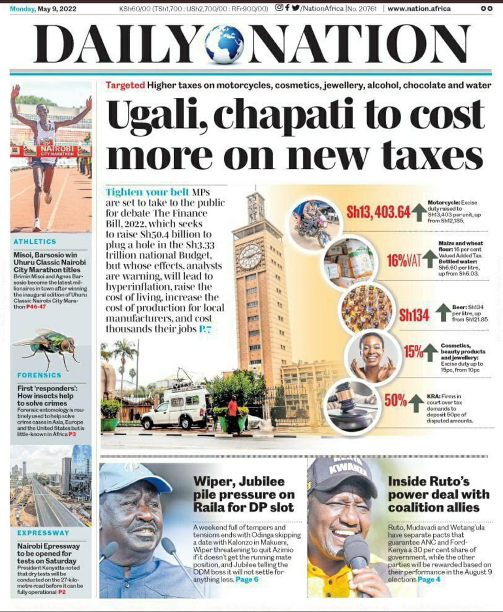 The Financial Bill 2022 deprives deprive the common Mwananchi the right to live in dignity, more taxation only adds suffering to many who can't sustain the high cost of living #UshuruWaUchungu
#lowerfoodprices
#NJAARevolution