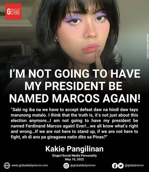 MrWinwineklabu's tweet photo. Let me remind you Kakie Pangilinan not even your father a senator and mom a megastar can stop a Bongbong Marcos Jr presidency.  Why not ask the Kakampinks why they didn't vote for Kiko b'coz over 5 million is the gap in Leni's vote. Go somewhere else, not here in the Philippines. https://t.co/okGcpC9JYL