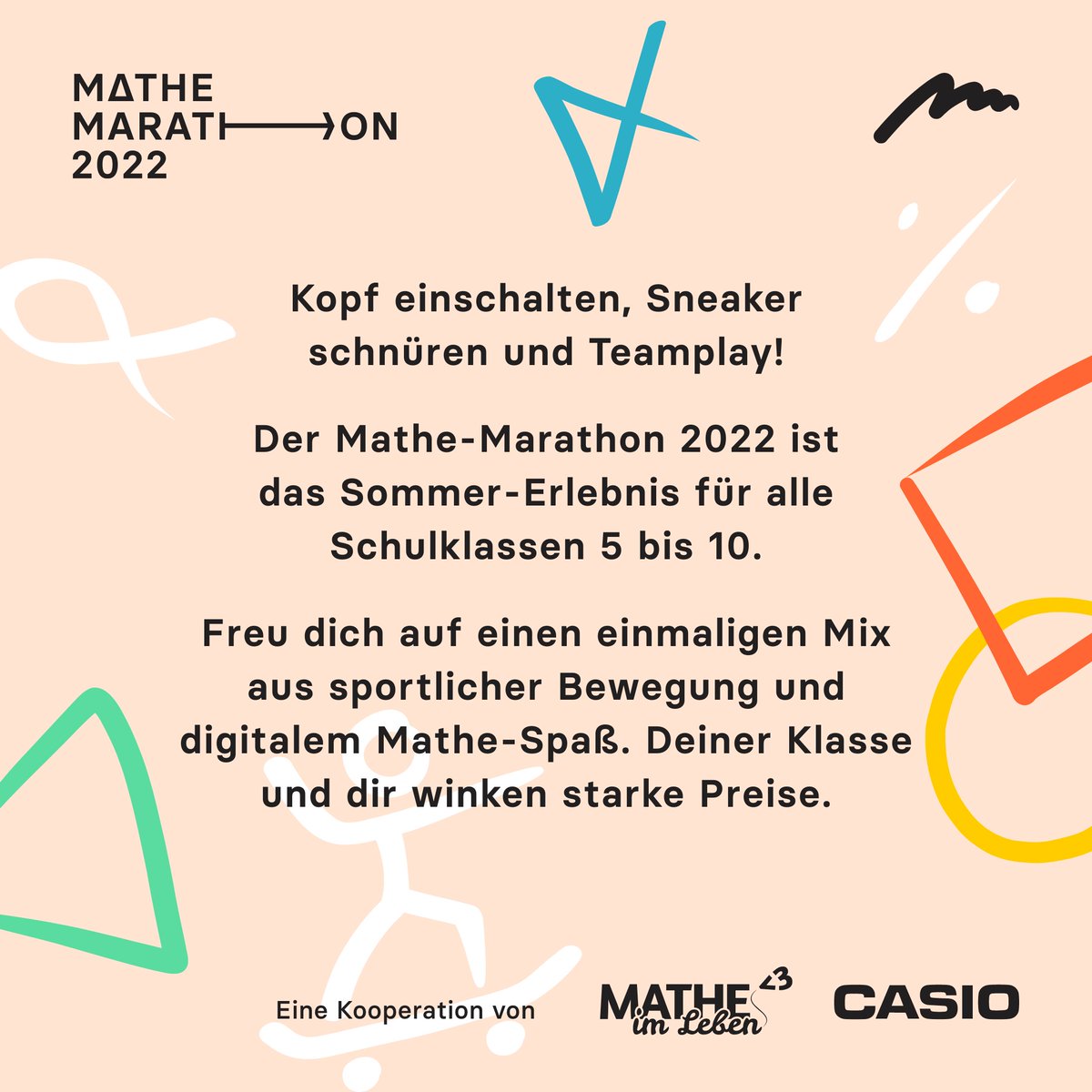 CasioSchulR's tweet photo. In 3 Wochen beginnt der Mathe-Marathon! Jetzt registrieren und direkt ab dem 1. Juni kostenfrei am Contest teilnehmen und mit etwas Glück starke Preise gewinnen! https://t.co/USCIlurl61
#mathemarathon #mathletisch https://t.co/gUhlUq4GHR