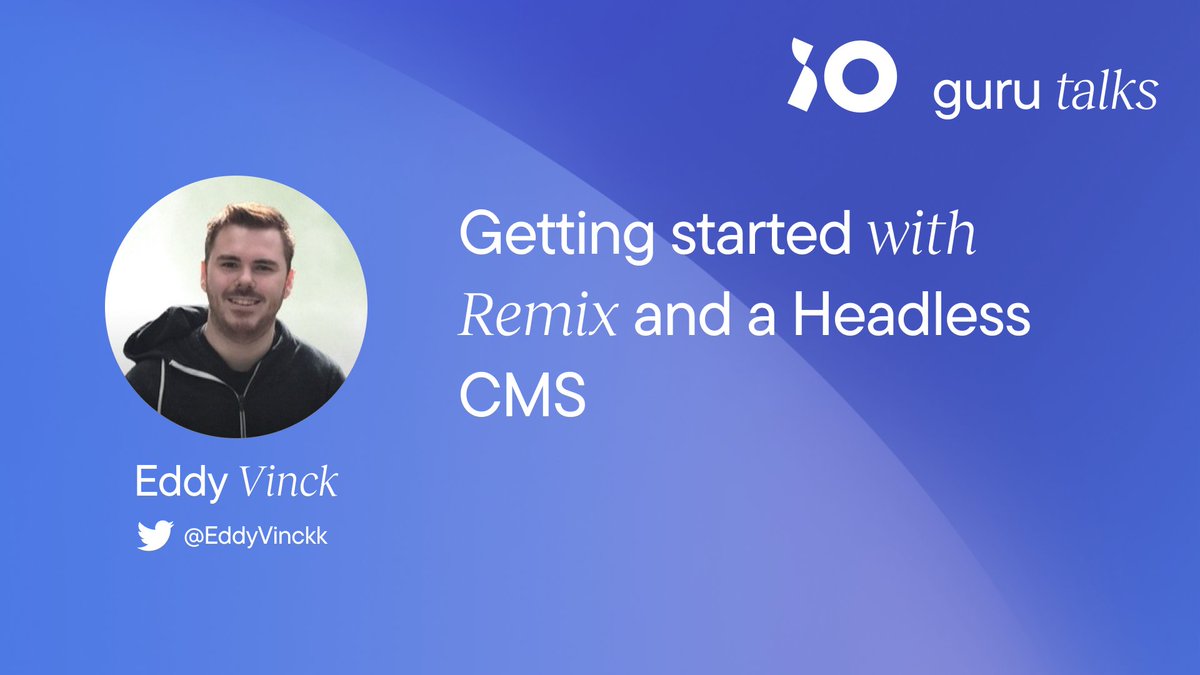 Here is your quick reminder for the upcoming GURU TALK webinar.
Tomorrow <a href="/EddyVinckk/">Eddy Vinck</a> from @iodigital_com will talk to us about how to get started with <a href="/remix_run/">Remix 💿</a> and a #HeadlessCMS

You can set a reminder here: youtu.be/NzGtw3h1tUk

#javascript #frontenddeveloper #webinar