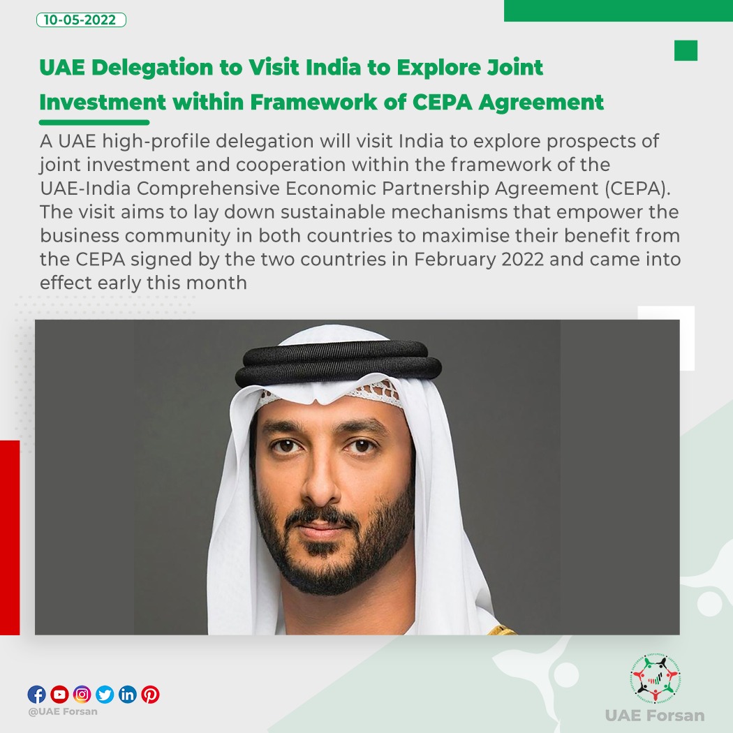 UAE Forsan on Twitter "UAE Delegation to Visit India to Explore Joint
