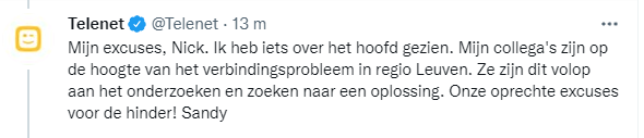 nick_BE's tweet photo. @Telenet @npelckmans Dat gaat niet helpen eh, er zijn algemene problemen regio Leuven en Tienen. https://t.co/6qKkgBevS3