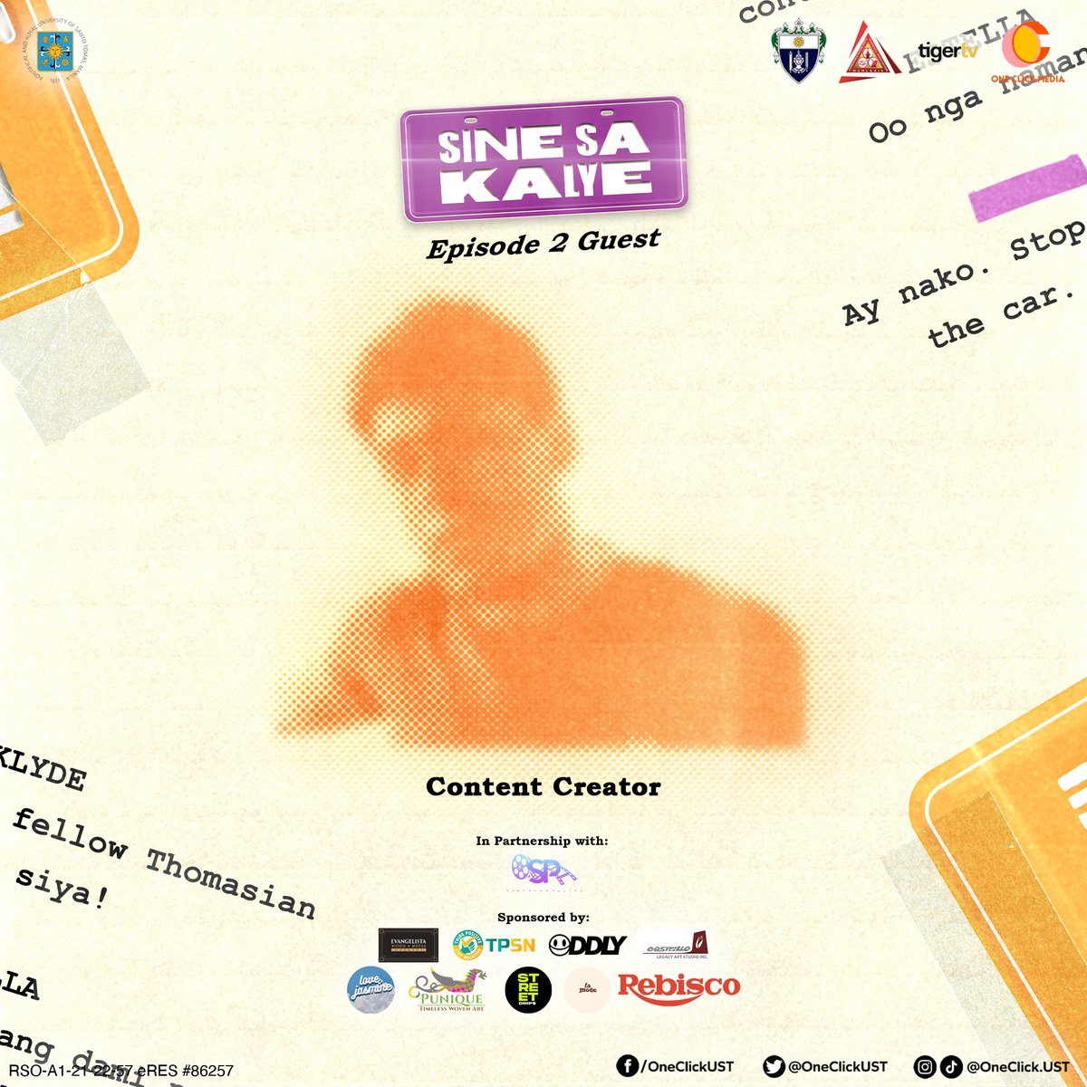 OneClickUST's tweet photo. He is a Thomasian who loves dogs. He is also a famous TikToker who loves to act and make people laugh with his feel good online persona.
Comment below and try to #GuessTheGuest!
#SineSaKalye
#LimitlessWithOneClick
#RedefiningCreativity
#StreamCon2022
#EmpowerThroughCASA https://t.co/GAQARDmskc