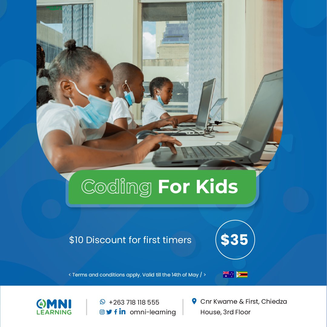 OmniLearningInc's tweet photo. Promotion Alert!
 
Enrol your kids into our Coding for Kids Sessions (after –school or weekends) for the first time and enjoy a massive discount.

Hurry contact us today and Register.

What are you waiting for!!!!

#Omnilearning
#Teachthemcode
#Promotion https://t.co/h9KCyqUtVp