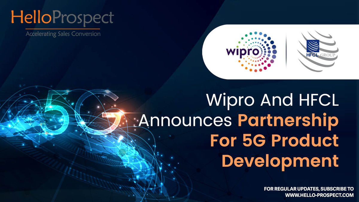 Hello_Prospect's tweet image. lnkd.in/duwjmffN
@Wipro and telecom equipment provider @hfclg have collaborated to develop 5G transport devices such as cell-site routers and centralized and distributed unit aggregation routers. Read this #PR to understand more.

#helloprospect #telecom