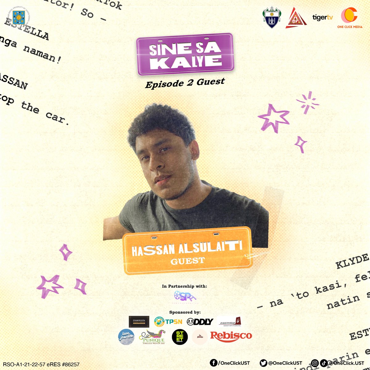 OneClickUST's tweet photo. Finally, we introduce our special guest for the second episode, Hassan! Donβt miss our next stop here on #SineSaKalye! π¦
#LimitlessWithOneClick
#RedefiningCreativity
#StreamCon2022
#EmpowerThroughCASA https://t.co/L8rWmiLk2m