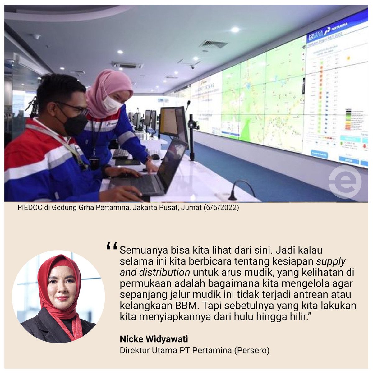 Berbicara tentang kesiapan supply dan distribusi arus mudik Pertamina.
<a href="/pertamina/">PERTAMINA</a>
@KemenBUMN
#Pertamina
#EnergyToday
#EnergyTodayID