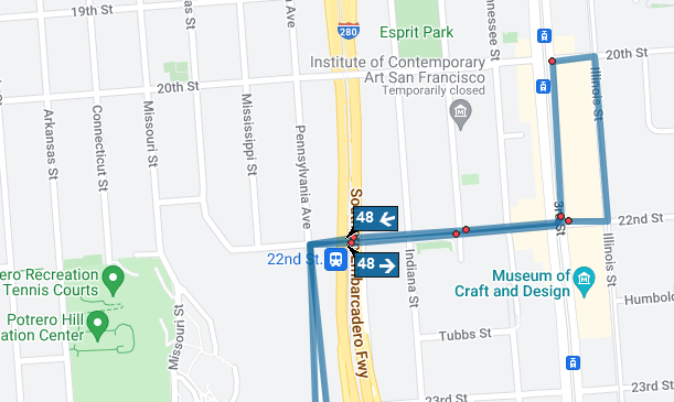 xtremeoutlier's tweet photo. @sfmta_muni There's little point in having a 48 owl if the drivers are just going to hang out at Woods Division all shift. https://t.co/B3JD75sJfL