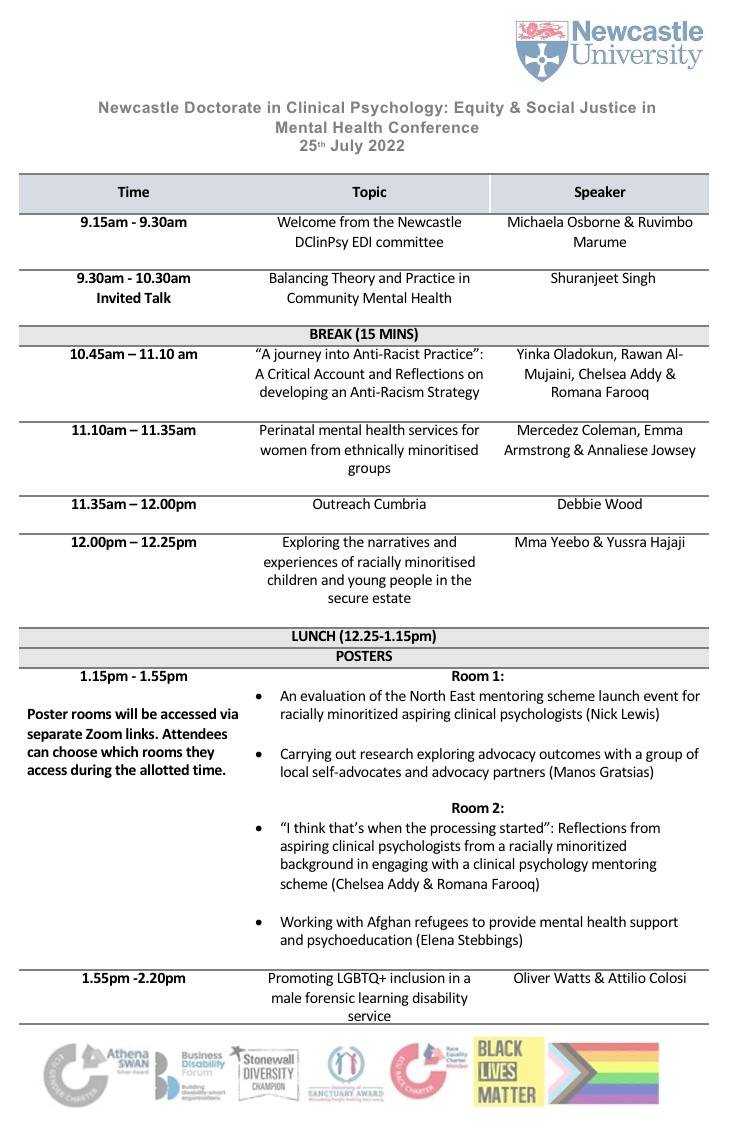 SarahThwaites's tweet photo. It's our annual EDI conference @NclDClinPsy on 25.7.22. We have some fantastic speakers lined up. If you are a mentee or a clinician, academic or student in the region pls follow the link👇to join us:
https://t.co/AsWfm8G08l
@NewcastlePsych @FMSDiversityNCL @NEandY_PPN #dclinpsy https://t.co/uXq1tgQ7zJ