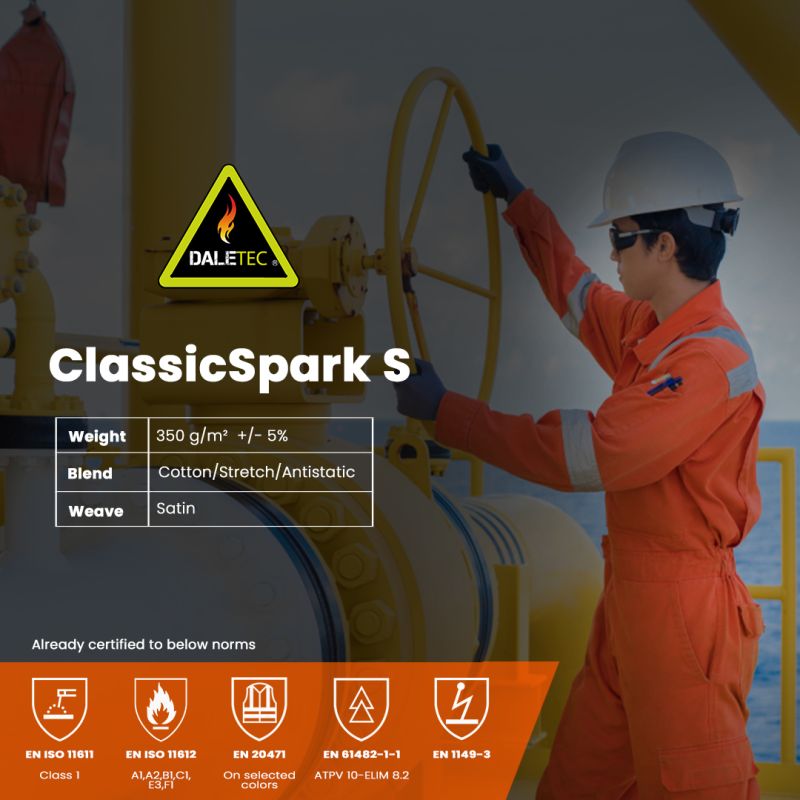 Daletec1's tweet photo. ClassicSpark S - REVOLUTIONIZING THE OFFSHORE GARMENTS

#FRC #innovation  #Stretch  #Comfort  #protection  #performance  #11611 #11612 #61482 #Daletec #manufacturer #FR #fabric https://t.co/LEgDWUzDND