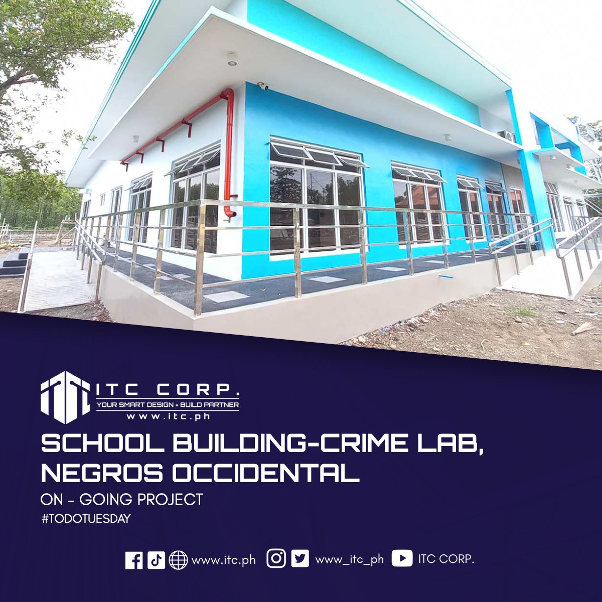 www_itc_ph's tweet photo. ONGOING PROJECT: Laboratory Building, Negros Occidental

We have finally finished the front view of the actual laboratory building in Negros Occidental. After months of hard-work let us share with you the output of this project!

#progress #builders #build #construction https://t.co/dSAaiSgFtz