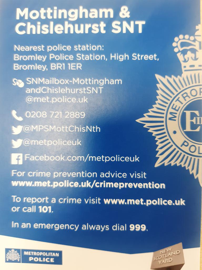 MPSChislehurst's tweet photo. Ward boundaries have now changed. If your a resident of the following roads you are now looked after by the mottingham safer neighbourhood team. Elmstead lane, Downs avenue, Melinda Close, Hallam Close, Fosters Close, wood drive, Robin Hill drive, Bennett copse and Duggan drive. https://t.co/wjEWvVNAUU