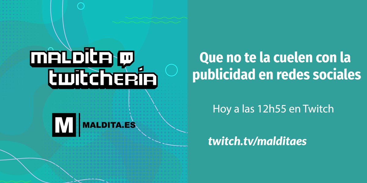 Hoy en la #MalditaTwitchería hablamos sobre la publicidad encubierta en redes sociales. Charlamos con José Antonio Rodríguez de <a href="/LewisandCarroll/">Lewis & Carroll</a>, el investigador <a href="/JOSSIXTO/">Sixto José Recalde</a>, AUTOCONTROL y la abogada <a href="/veronica_pedron/">Verónica Pedrón Pardo</a>. 

A las 12:55, aquí 👉 twitch.tv/malditaes