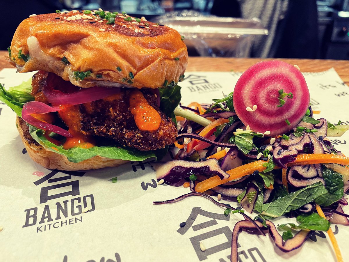 TheShellfishPig's tweet photo. Jam Hot Special today! The Bango Crispy Chicken Sando with melted Gruyère, Parmesan &amp; Smoked Cheddar, Naga Hot Sauce, Bango Mayo, House Pickles and Bango Slaw! Jump on the app or hit the link in our bio to order yours and raise your Tuesday lunch game! #bangokitchen https://t.co/Z6Xh3JfcoG