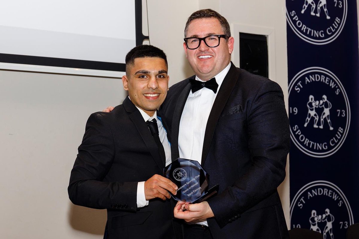 StAndrewsSC's tweet photo. A CELEBRATION NIGHT

We just want to say a massive thank you to everyone who came along to our Testimonial Fight Night for our very special GOH @kashfarooq

It was a fantastic evening with great fights and entertainment and hope all had a good time! https://t.co/dYX2b8nbL3