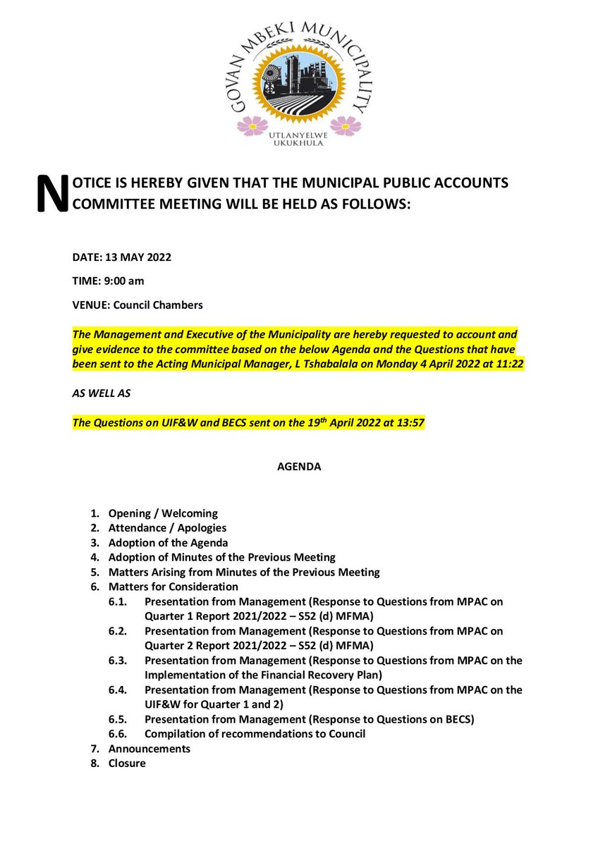 GOVAN MBEKI MUNICIPALITY tweet media