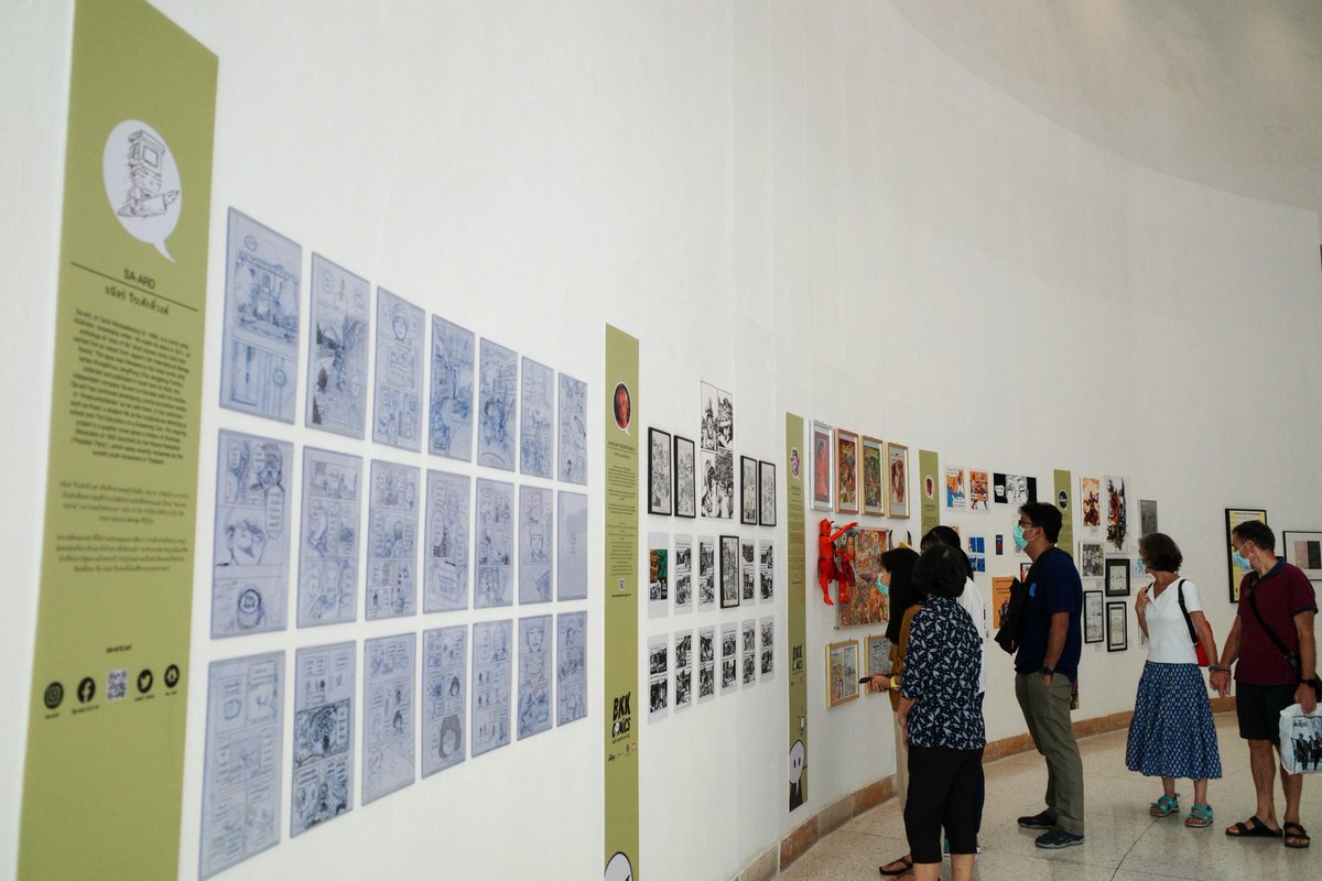 Sa_ard_NFT's tweet photo. Showing the original artworks from my last comic book #ให้รักเป็นบทกวีชั่วชีวิต in the BKK Comics exhibition, starting TODAY until 22 May on the 5th floor of BACC, Bangkok. https://t.co/vSx3dzQnbh