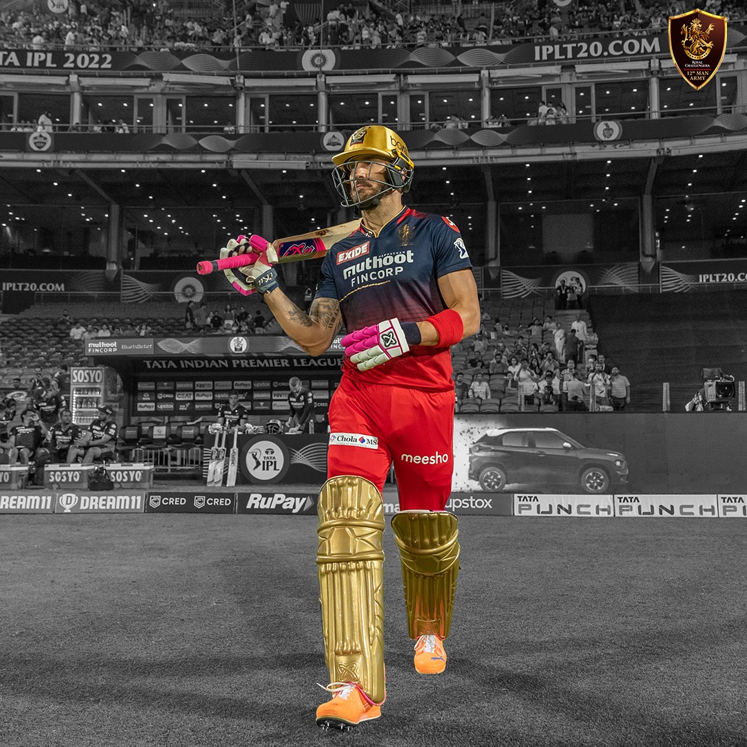 rcbinasofficial's tweet photo. Our Skipper is marching like a 🦁 with a #BoldSpirit 🔥

#RCB12thManArmy #FafDuPlessis #CaptainFAF #RCBFans #PlayBold #BoldArmy #WeAreChallengers #Mission2022 https://t.co/ARHqSKsUTU