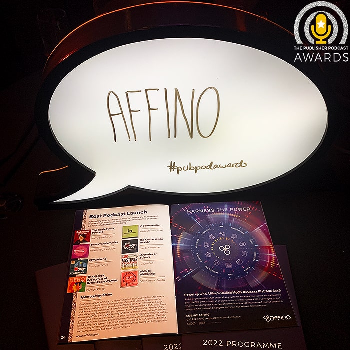 affino's tweet photo. Affino Enormously Enjoyed the 2022 Publisher Podcast Awards, and Heartily Congratulates Best Podcast Launch Winners - Mysteries of Science - https://t.co/BmHCVXcspN @affino @mediavoicespod #pubpodawards #publisherpodcastawards #mediavoices #mysteriesofscience #futureplc #affino https://t.co/ZquDEV5yxC
