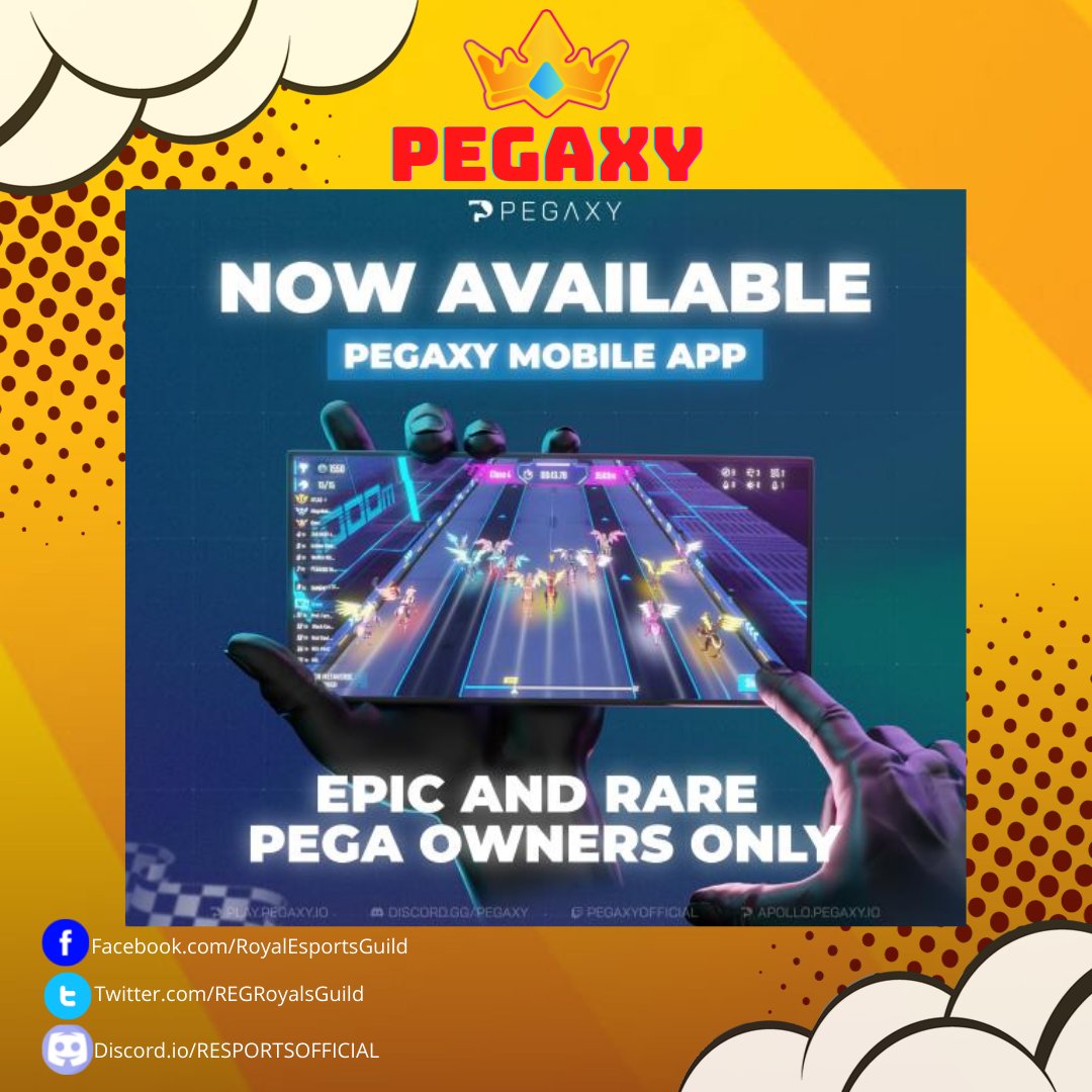 REGRoyalsGuild's tweet photo. Epic and Rare Owners, the Beta of Pegaxy mobile app is now open  to test. We are committed and make sure that this app is as user-friendly as possible. Having any trouble while using it just submit your bugs reports here:
👉https://t.co/LfO49G3Stc 
Source: Official Pegaxy Discord https://t.co/z3XuAdmc6W