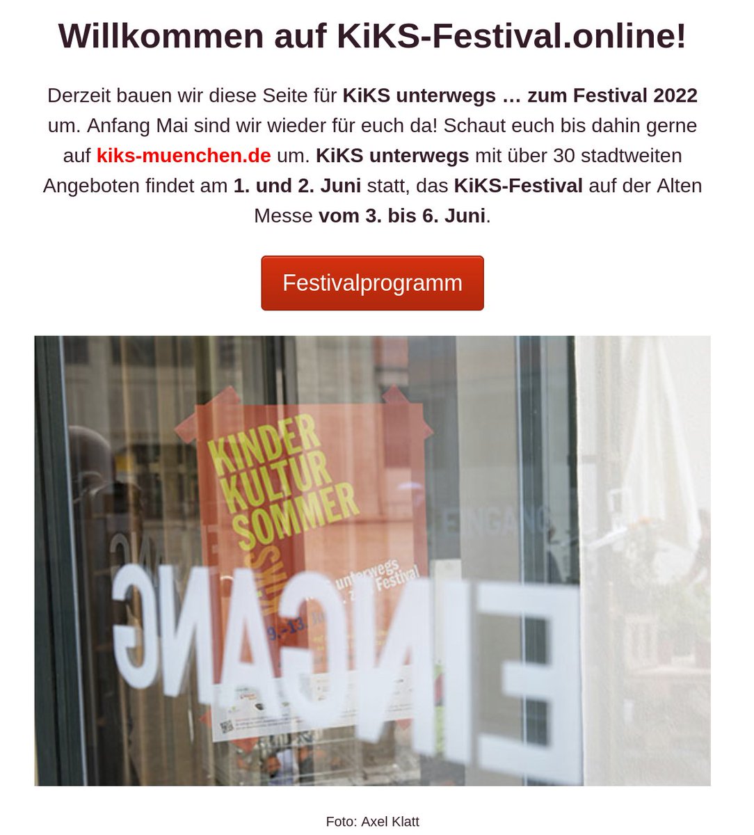 Wir schrauben noch ein wenig hinter den Kulissen an kiks-festival.online ... in wenigen Tagen geht die überarbeitete Seite an den Start, aber das Programm als pdf gibt es auch jetzt schon ... schaut mal rein!