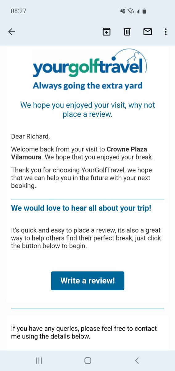 guy_westcott's tweet photo. @yourgolftravel Are you guys having a laugh? I contacted you twice on Twitter during our trip to ask you to help resolve the communication with our group Pro and you ignored him as you did my tweets! And now you ask for feedback!? Contact me and I’ll give you feedback 😡 https://t.co/uHrkfcxzjw