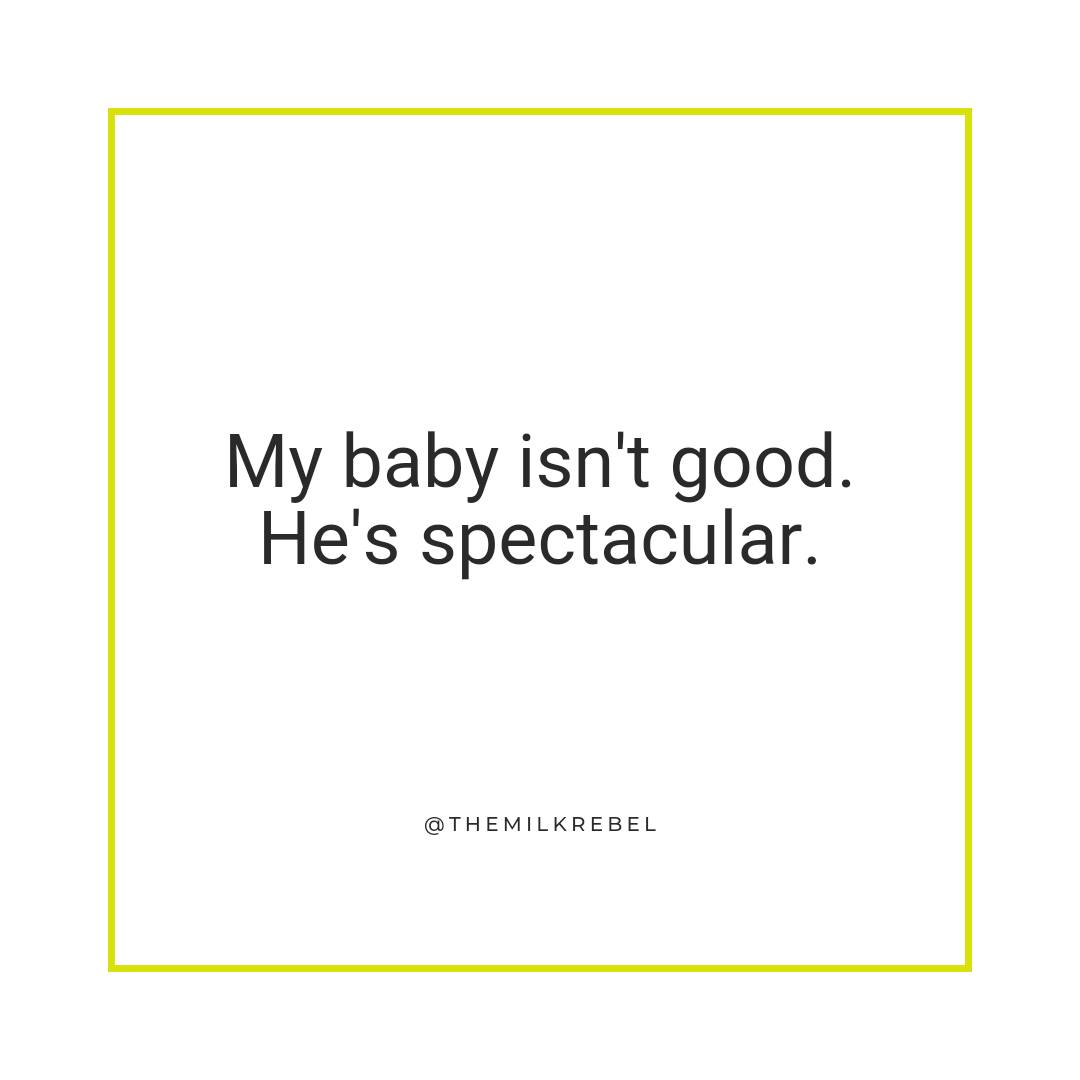 themilkrebel's tweet photo. Let's destroy the idea of a "good" baby. All babies are brilliant! They behave like babies. Sometimes,  they are unhappy, or have needs, and have to communicate this in different ways. That doesn't make them "bad". Asking if their baby is good can feed parental anxiety. Stop it. https://t.co/eUGkKH5WT4