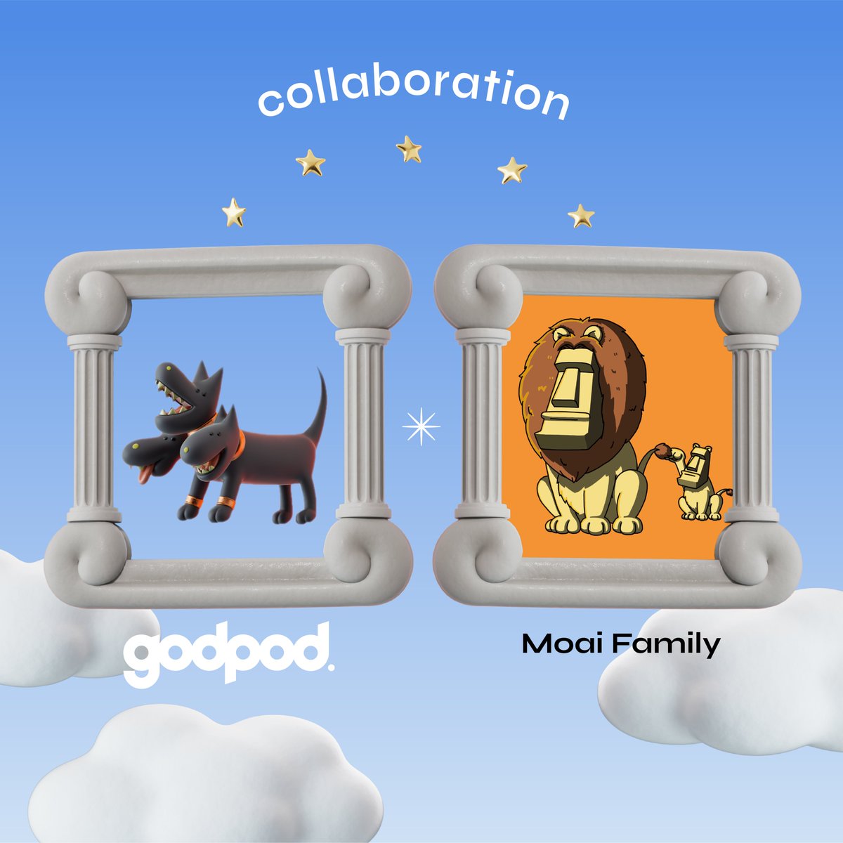 godpod_official's tweet photo. We're giving away 5 MoaiFamily WL spots🌈

1. ❤️ &amp; RT
2. Tag 3 friends
3. Follow @godpod &amp; @MoaiFamily
4. Join their discord: https://t.co/qAzkD2mrP2
 
#NFTGiveaways #NFTCommumity https://t.co/y4P1F27NaL