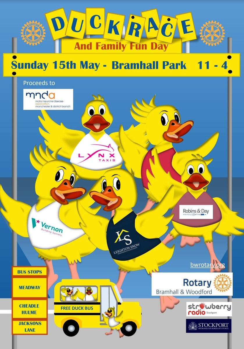 sandtwealth's tweet photo. 🦆 Bramhall Duck Race &amp; Family Day 🦆

We are looking forward to racing our duck at this years duck race, come and join us on Sunday 15 May 2022 at 11.00am to 4.00pm.

#bramhall  #charity #bramhallpark #community  #onestockport   #stockportbusiness #wealthmanagementstockport https://t.co/IdFRU1rAB3