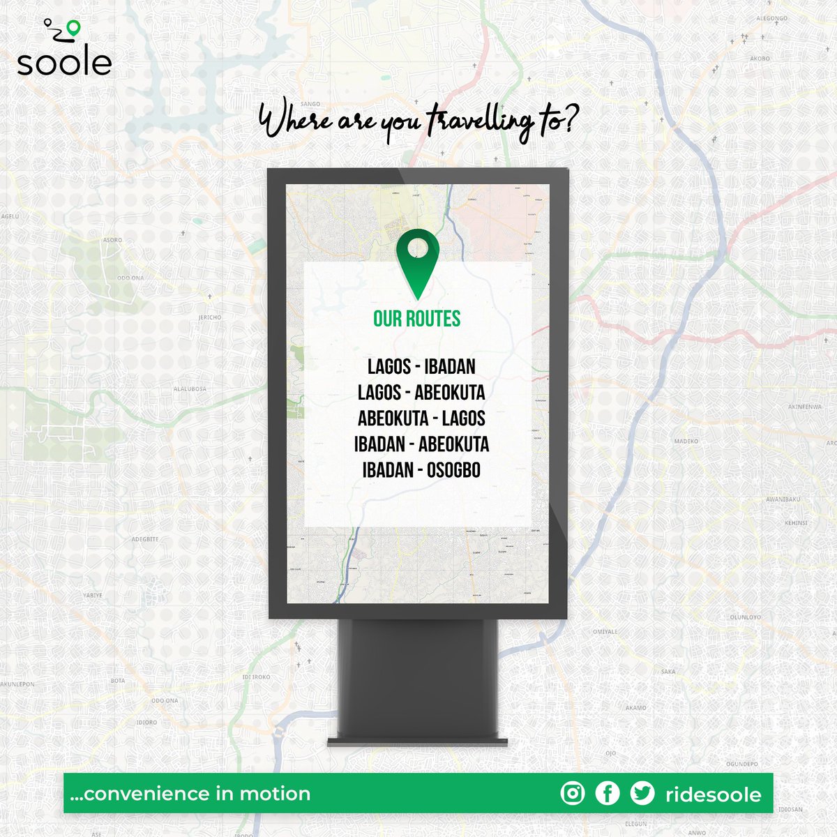 RideSoole's tweet photo. @ruffydfire We facilitate safe and convenient in-city and city-to-city rides.
Link to download the SooleRides app on our bio. https://t.co/CYGjOzvj3U