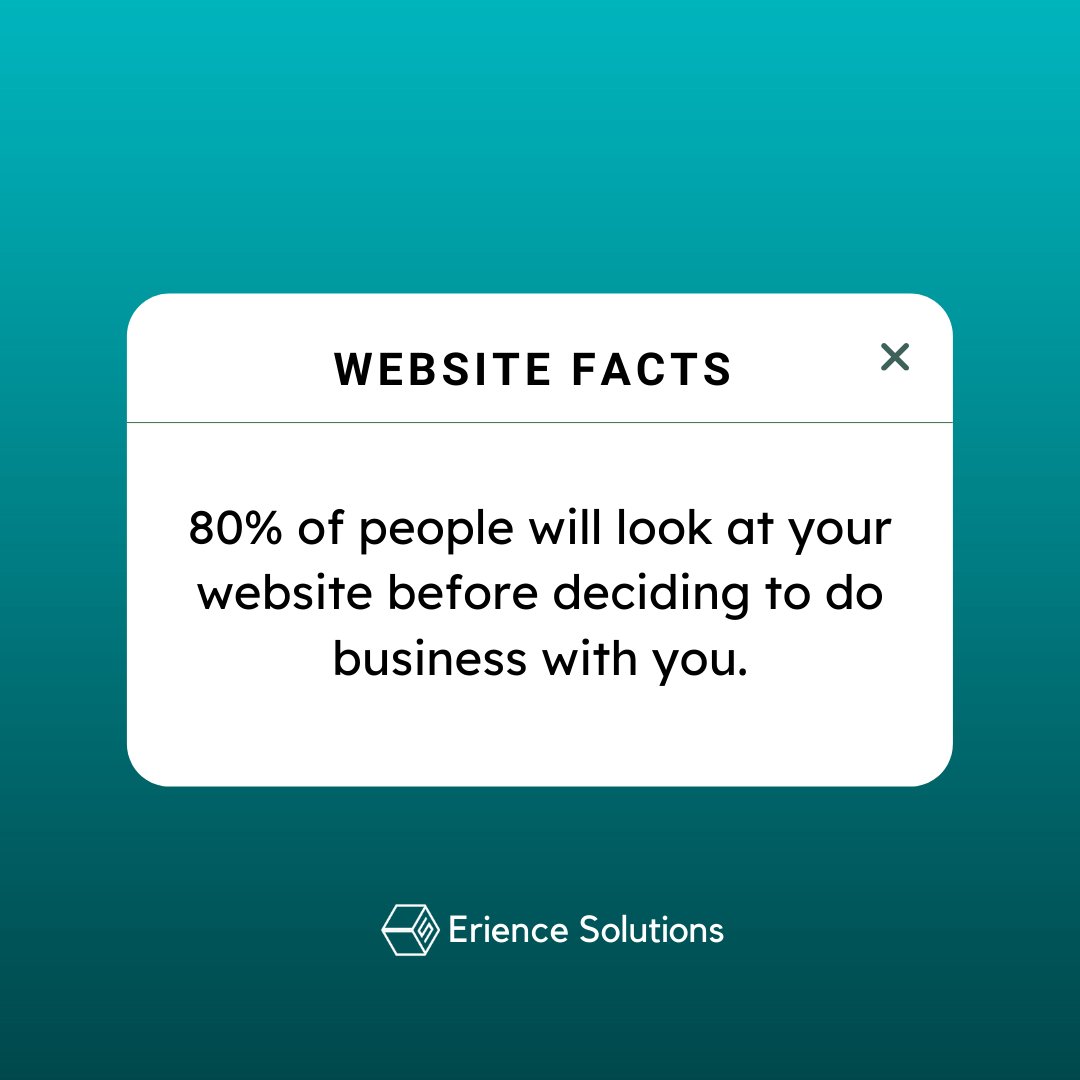 ErienceINT's tweet photo. 80% of people will look at your website before deciding to do business with you.
#Erience #InternetAgency #Mobile #Blockchain #Al #DiitalMarketing #webldeas #Developent https://t.co/crNjxrGxyD