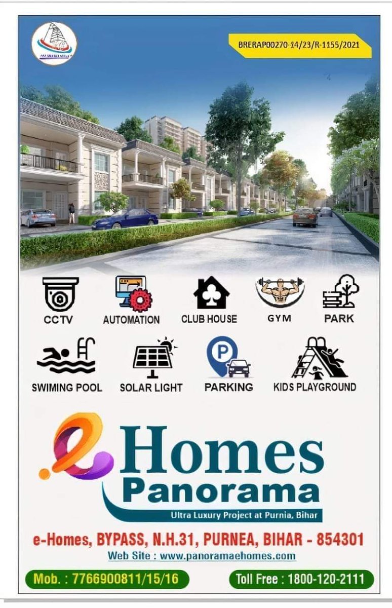 PanoramaGroup7's tweet photo. आखिर कब तक ?
आप किराये के मकान में रहेंगे !
अभी कॉल करे टोल फ्री नं० - 1800-120-2111
अत्याधुनिक सुविधाओ के साथ
1. Automation
https://t.co/ty1eDAnRns House
3. Swimming Pool
4. Gym
5. Park
6. Own Parking lot
7.Kids Play ground. 
#homesforsale https://t.co/lRnAkOarmA