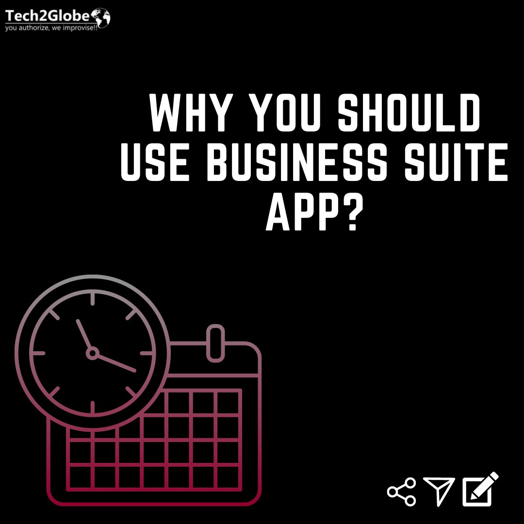 Tech2Globe's tweet image. There are many reasons to use #FacebookBusiness Suite. We have listed some of the reasons.
1. For #schedulingposts.
2. For creating and #schedulingStories.
3. For Replying comments and queries.
4. For understanding #insights.
#businesssuite #facebookmarketing
#business