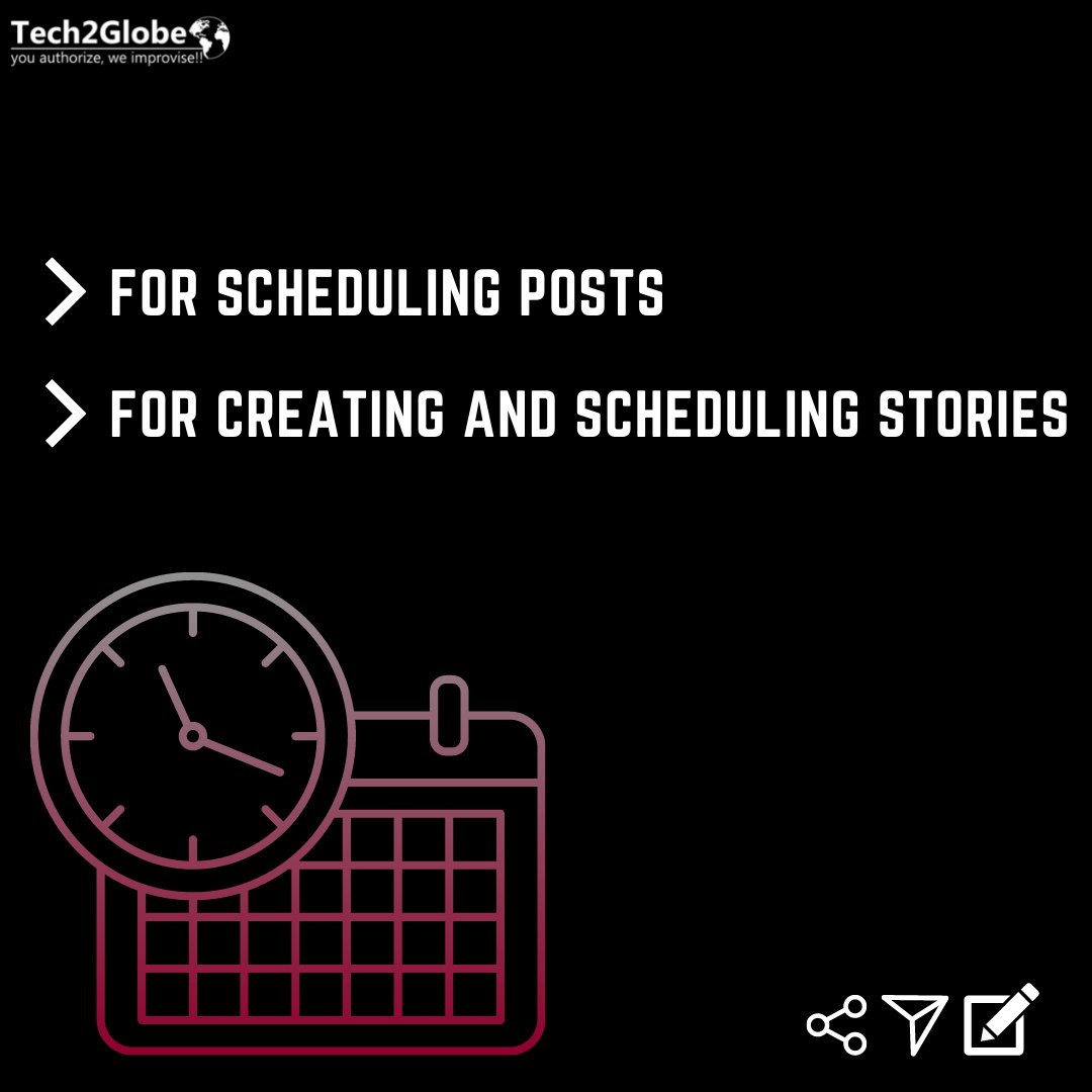 Tech2Globe's tweet image. There are many reasons to use #FacebookBusiness Suite. We have listed some of the reasons.
1. For #schedulingposts.
2. For creating and #schedulingStories.
3. For Replying comments and queries.
4. For understanding #insights.
#businesssuite #facebookmarketing
#business