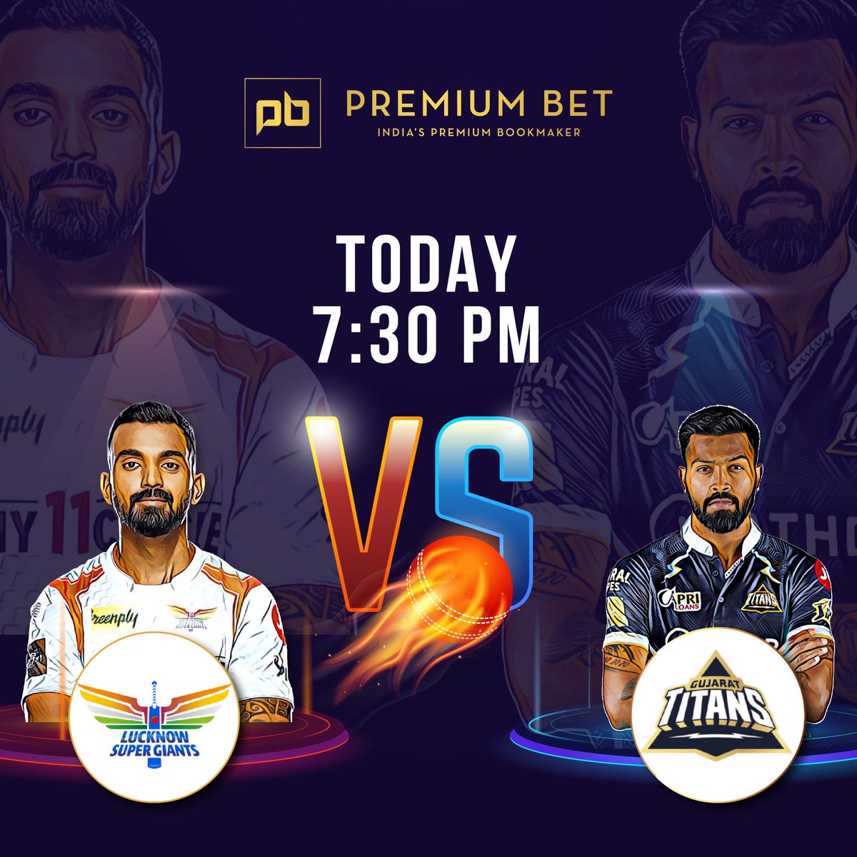 PBExch's tweet photo. Gujarat Vs Lucknow 🏏

Win big with us everyday.

#gujarattitans #lucknowsupergiants #gujarat #lucknow #cricket #ipl #cricketlovers #cricketmerijaan #matchday #2022 https://t.co/bhiuDlzdrs