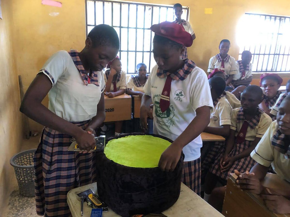 fabenigeria's tweet photo. PET bottles #upcycling to ottomans is a fun way to engage children in upcycling activities. Our #ecoambassadors and #ecocoordinators enjoyed every bit of it during the EcoSchoolsNG project

To learn more about upcycling, visit https://t.co/F1FqWiRFUE https://t.co/YTG4xobLtu