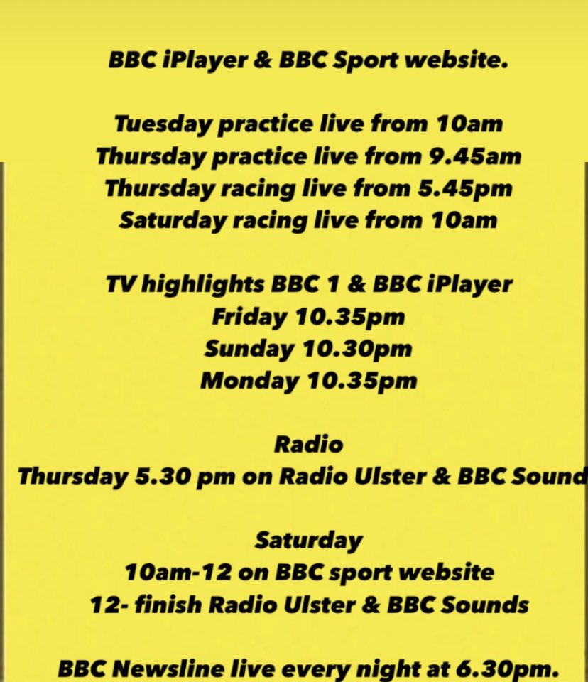 northwest200's tweet photo. Where ever you are in the world today you can watch and listen online. @BBCSPORTNI @fonacabbelfast @NichollOils https://t.co/hRUzcZO0rT