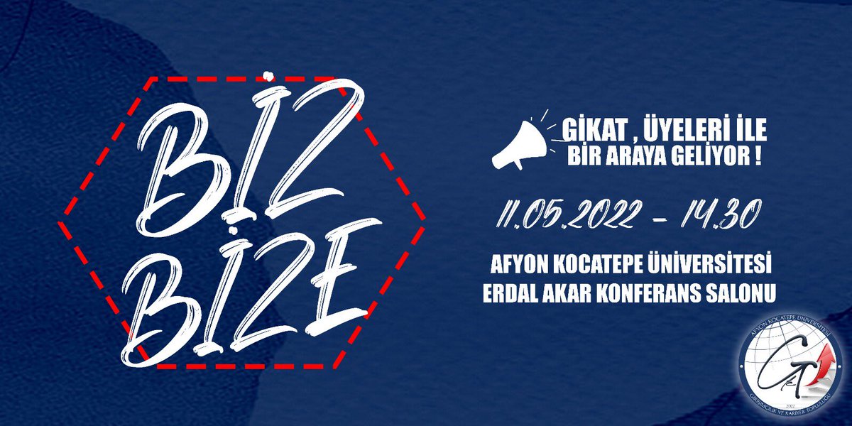 Uzun zamandır beklenen toplantı gerçekleşiyor ve Gikat üyeleriyle buluşuyor!
Öneri ve görüşleriniz bizim için çok değerli 11 Mayıs çarşamba günü saat 14.30da BizBizeyiz!