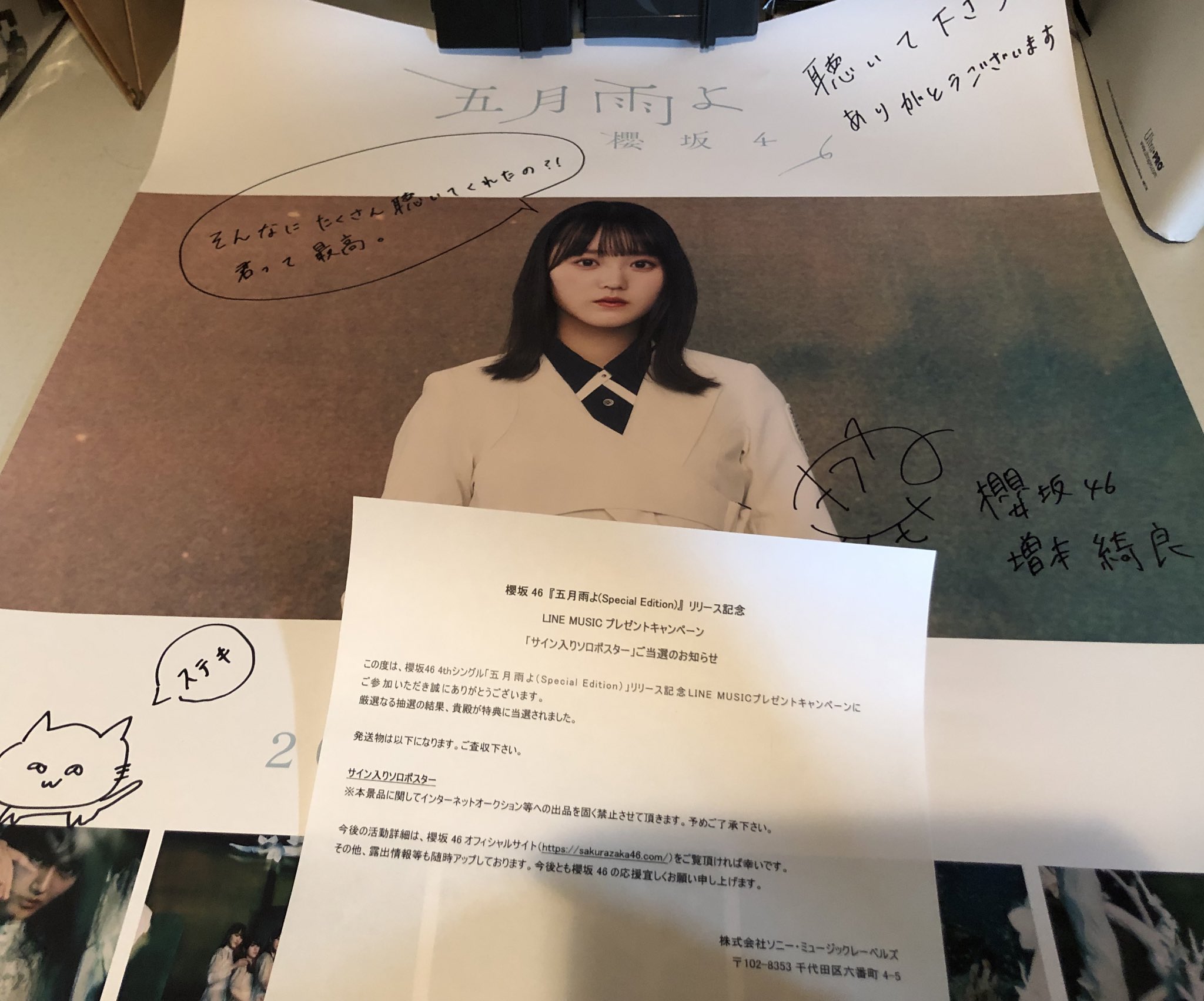 櫻坂46 流れ弾　直筆サイン入りポスター 櫻坂46 土生瑞穂 サイン入りポスター 流れ弾